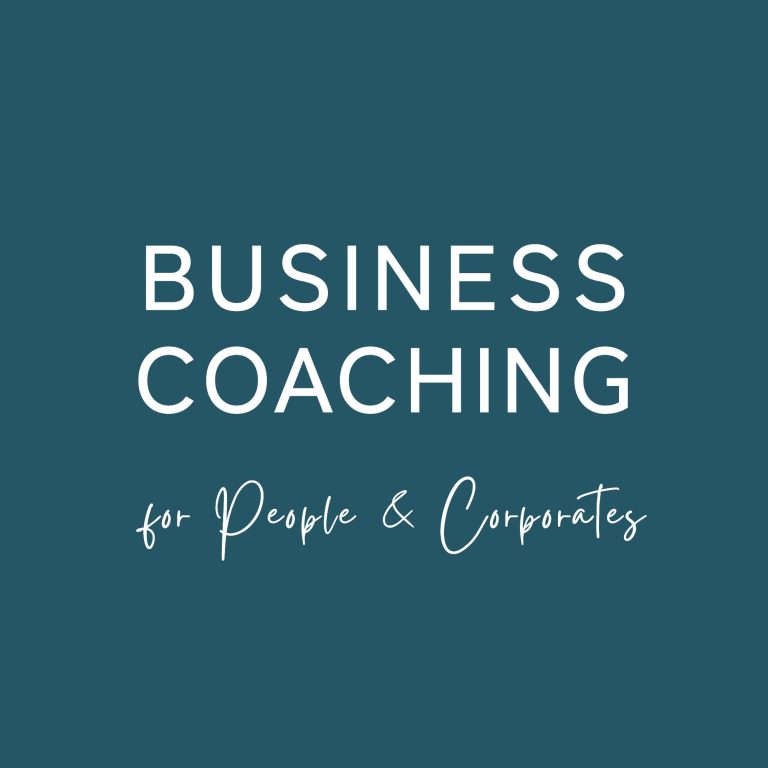 Business Coaching for People & Corporates Text auf einem einfarbigen Hintergrund: "BUSINESS COACHING for People & Corporates".